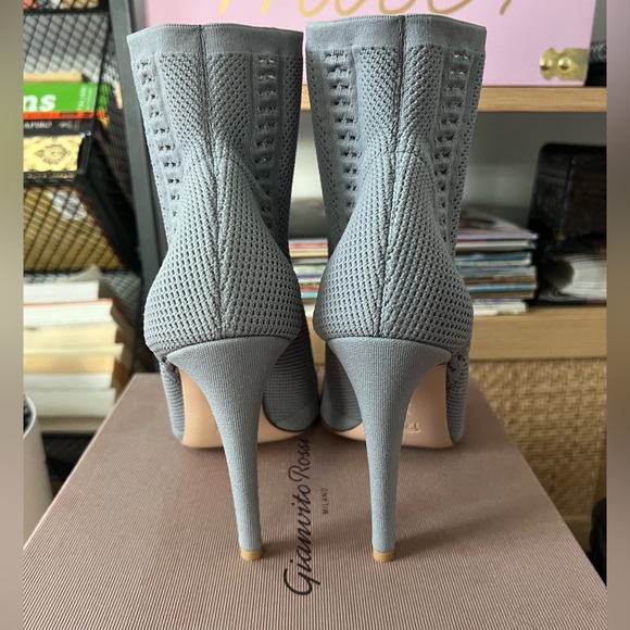 Gianvito Rossi Vires 105 Open Knit Sock Boot Heels - Picture 3 of 8